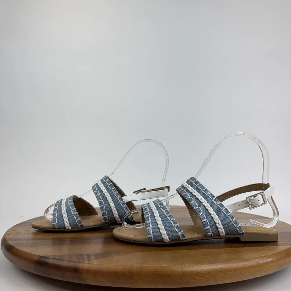 New Big Kids Girls Dolce Vita Clovar Blue Denim Ankle Strap Sandals Size 1‎ Y
